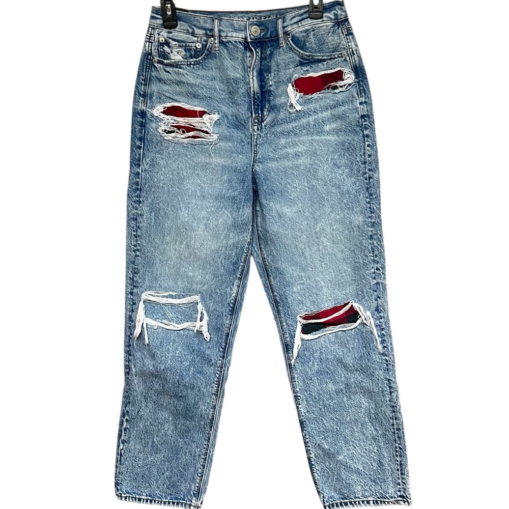 American Eagle Highest Rise '90s Boyfriend Jeans - Ripped Streetwear Size 10L
